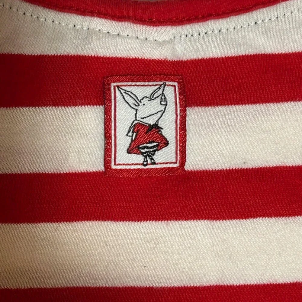 Gymboree Girls 2T Red White Striped Black Mesh Olivia Long Sleeve Dress Bow